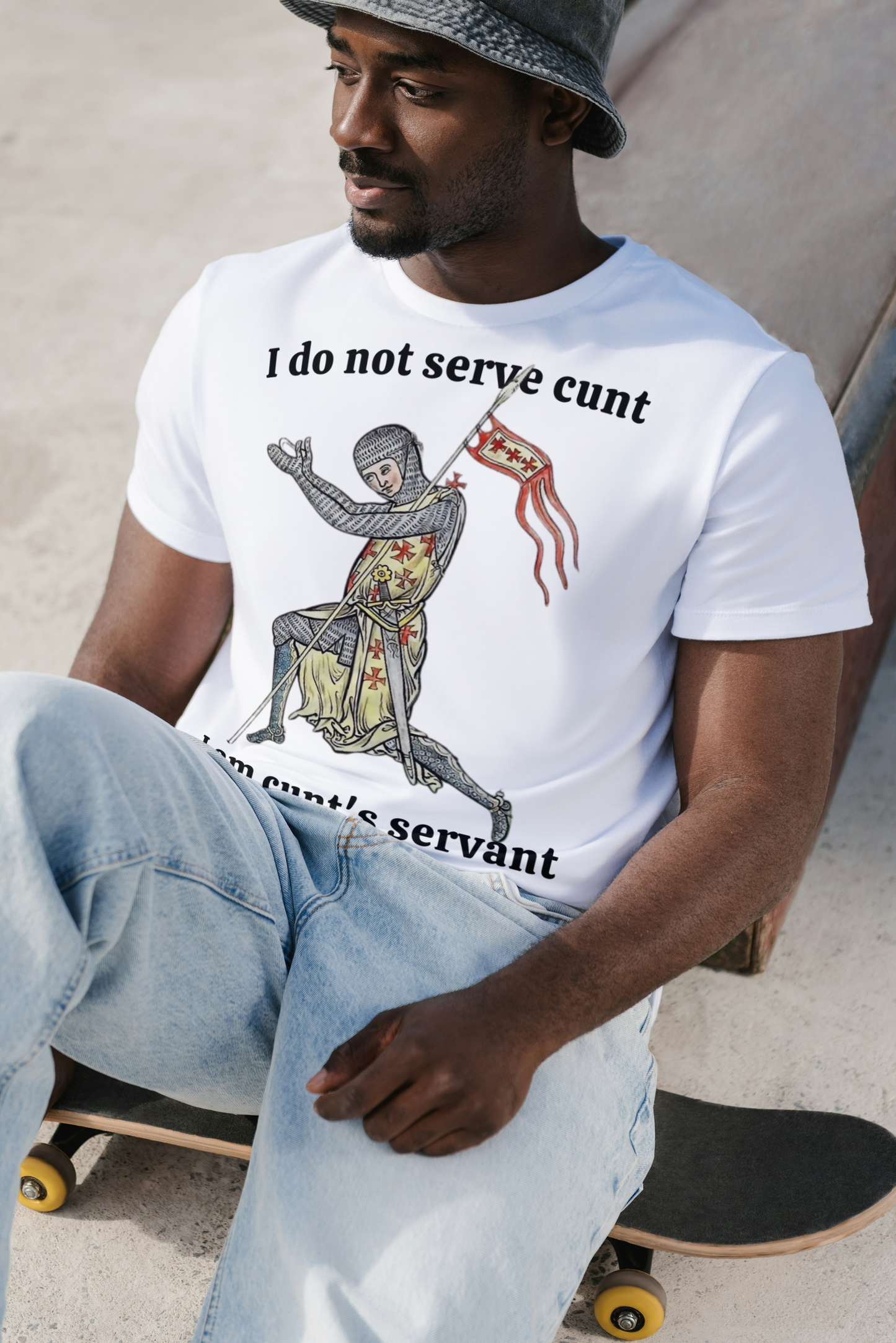 Sworn to Serve - Funny Medieval Shirt | Funny Knight Shirt | Satirical Knight Shirt | Quirky Fashion