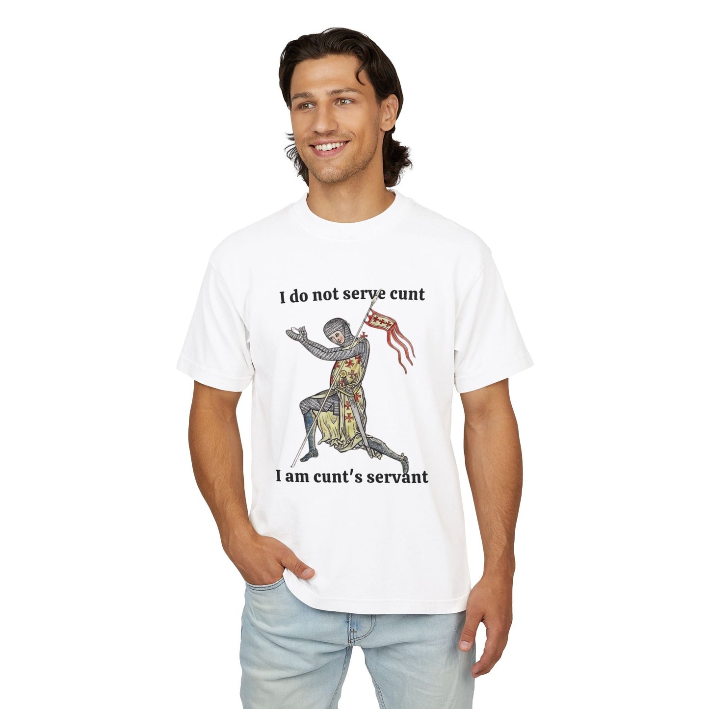 Sworn to Serve - Funny Medieval Shirt | Funny Knight Shirt | Satirical Knight Shirt | Quirky Fashion
