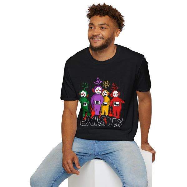 Under $25 Unisex Softstyle T-Shirt - Hell Exists - Funny Tellytubbies Shirt